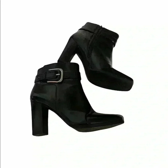 Franco Sarto Black Heeled Boots Size 6 1/2 - Picture 3 of 6